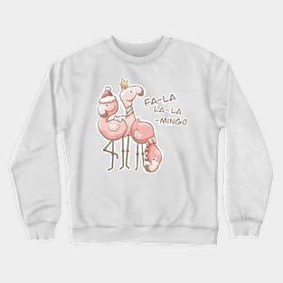 Christmas Flamingos, Fa-la-la-la-mingo Crewneck Sweatshirt